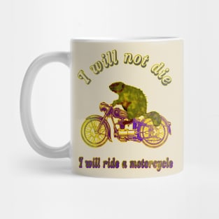 Beaver on a motorcycle Mug